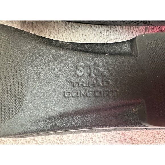 SAS Womens Black Pebbled Leather Loafers With Tripad Comfort Footbed Size 9.5M - Picture 6 of 10